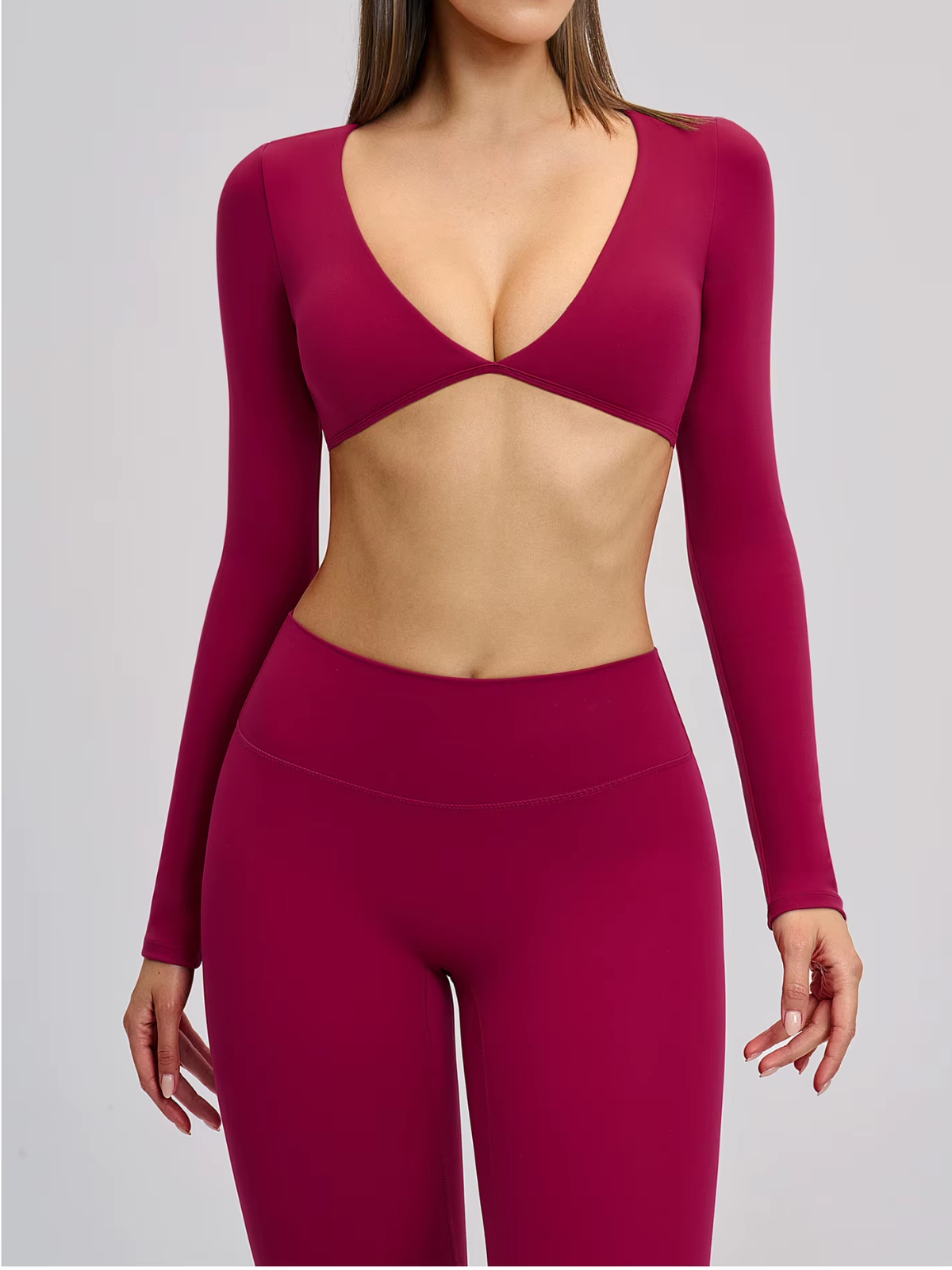 Open Front Cropped Long Sleeve Bolero Top