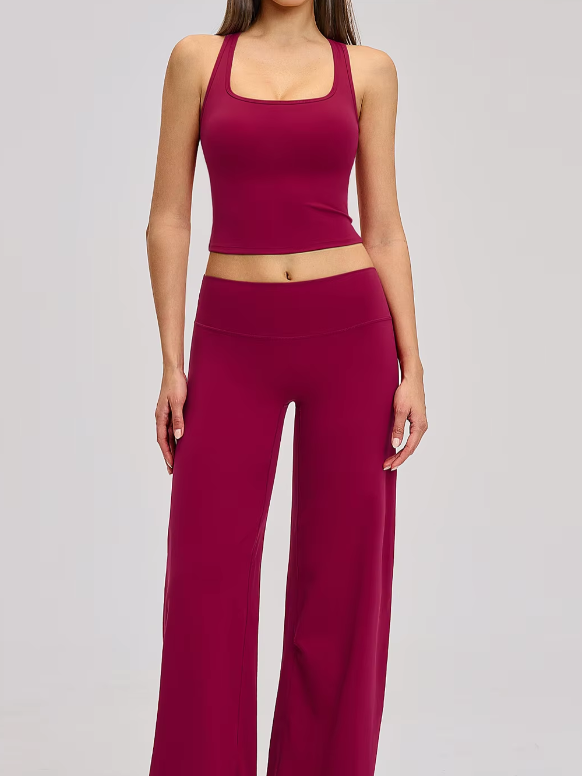Square Neck Racerback Cropped Tank