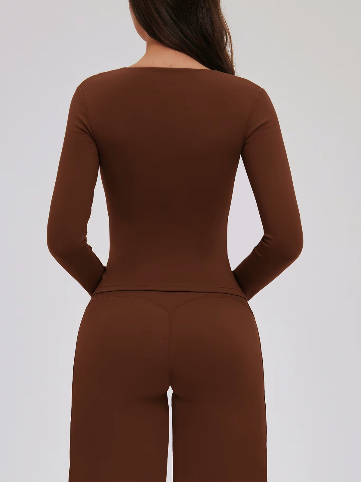 V-Neck Wrap Cross Long Sleeve Cropped Top
