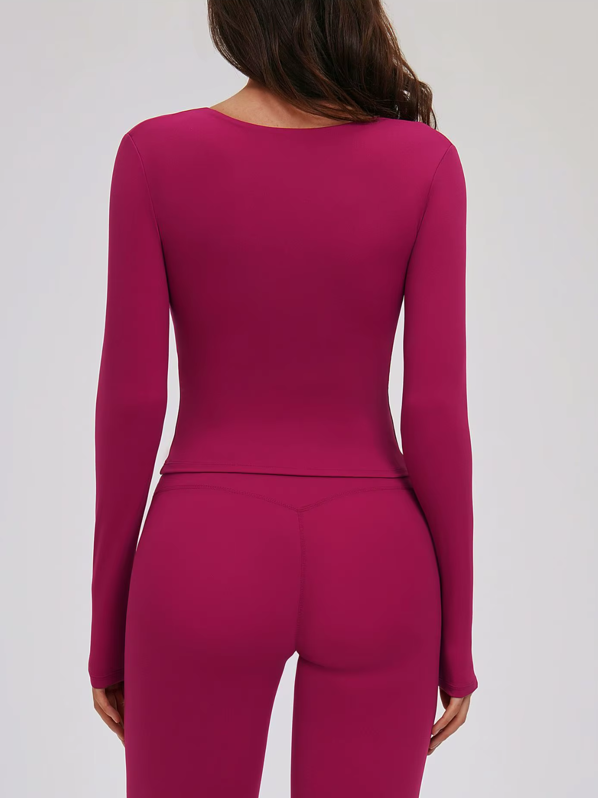 V-Neck Wrap Cross Long Sleeve Cropped Top