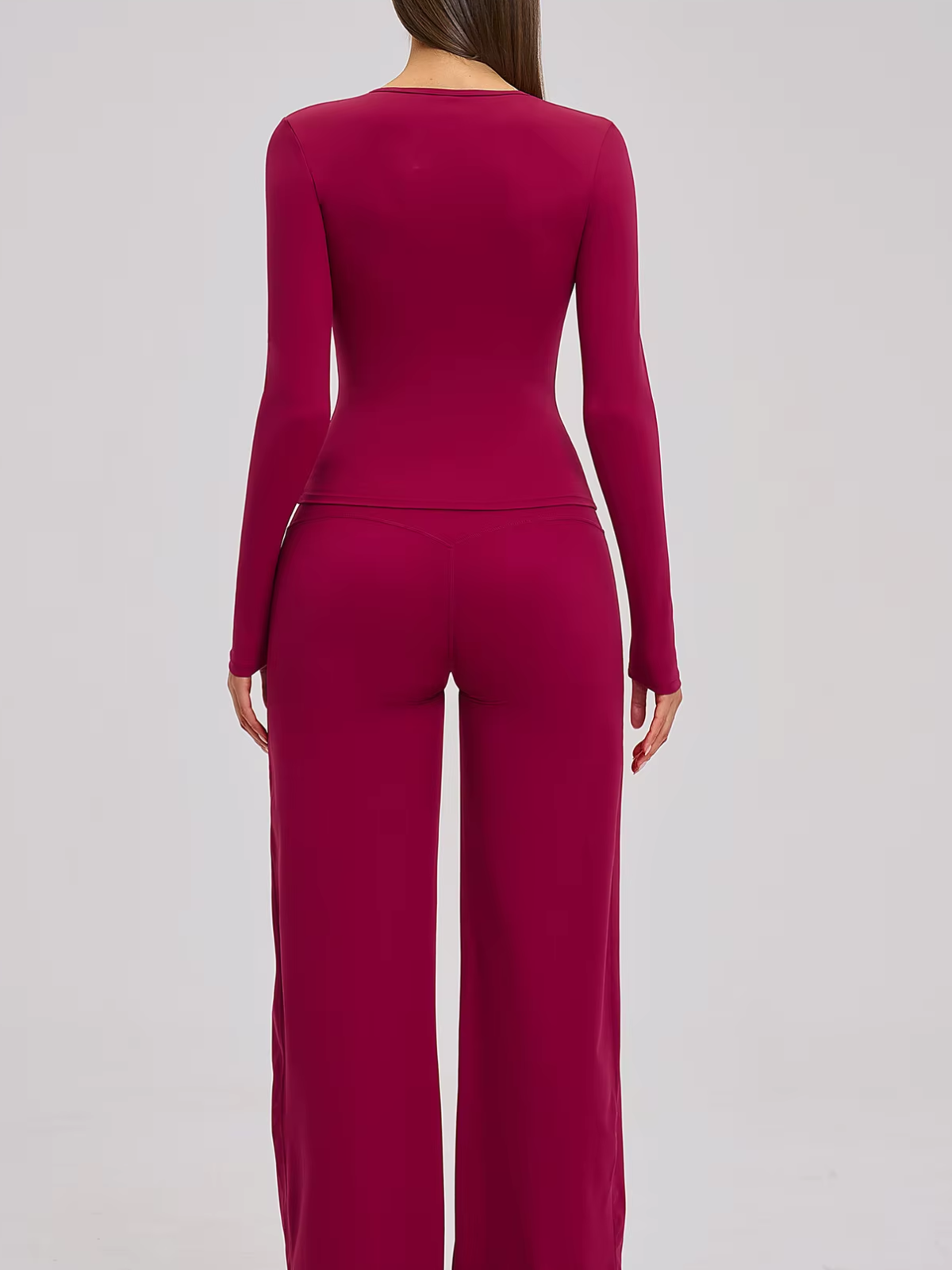 Crew Neck Cropped Long Sleeve Top