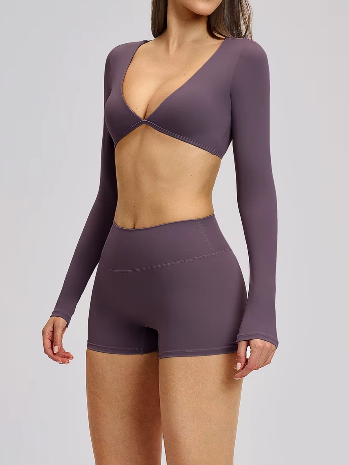 Open Front Cropped Long Sleeve Bolero Top