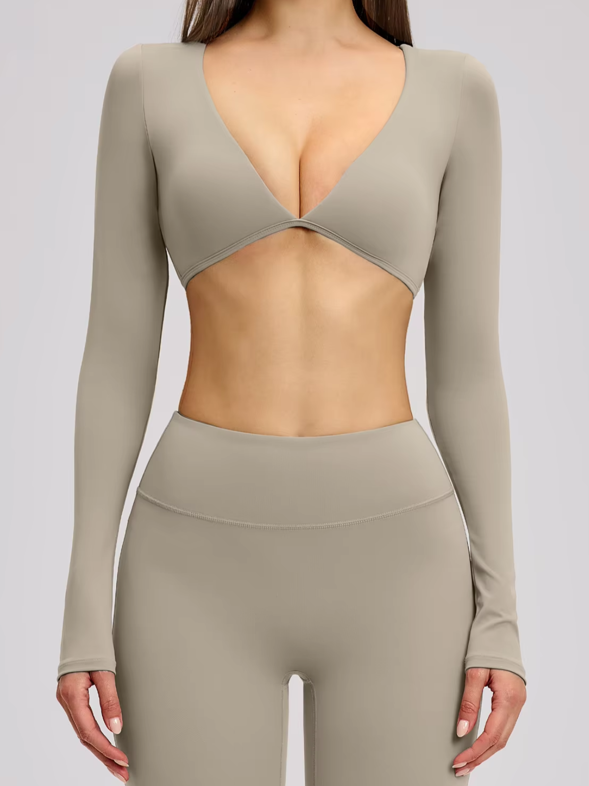 Open Front Cropped Long Sleeve Bolero Top