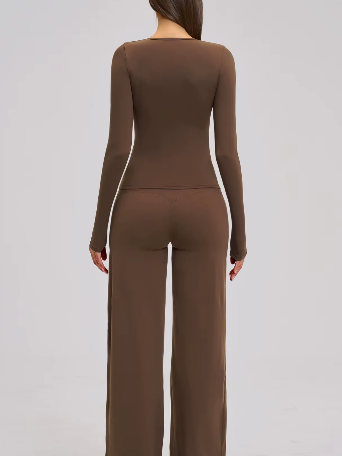 Crew Neck Cropped Long Sleeve Top