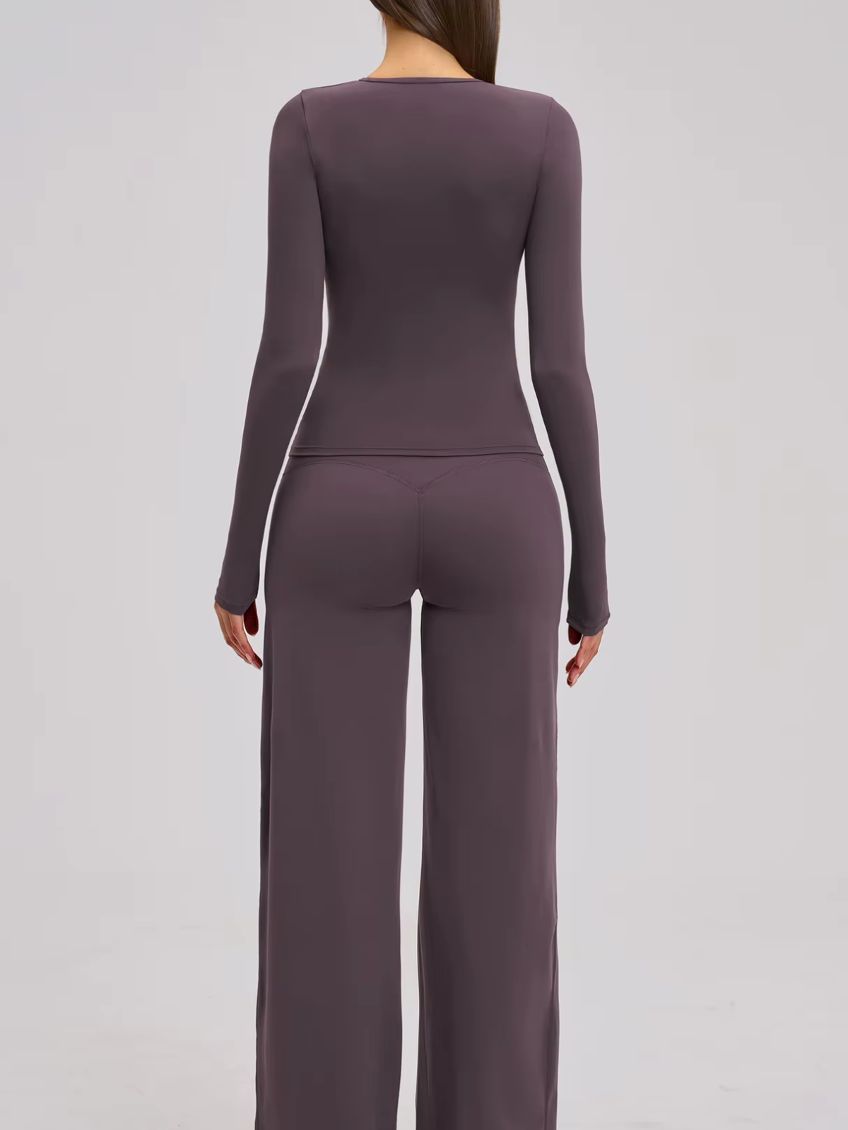 Crew Neck Cropped Long Sleeve Top